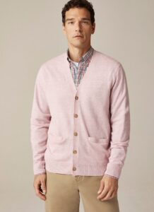 Marled cashmere-linen blend V-neck cardigan 