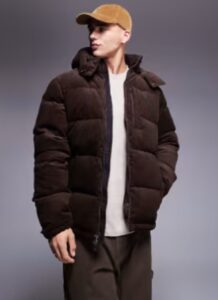 Polo Ralph Lauren detatchable hood cord down puffer jacket in brown 