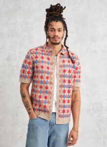 Porto - Multicolour Splash Crochet Shirt 